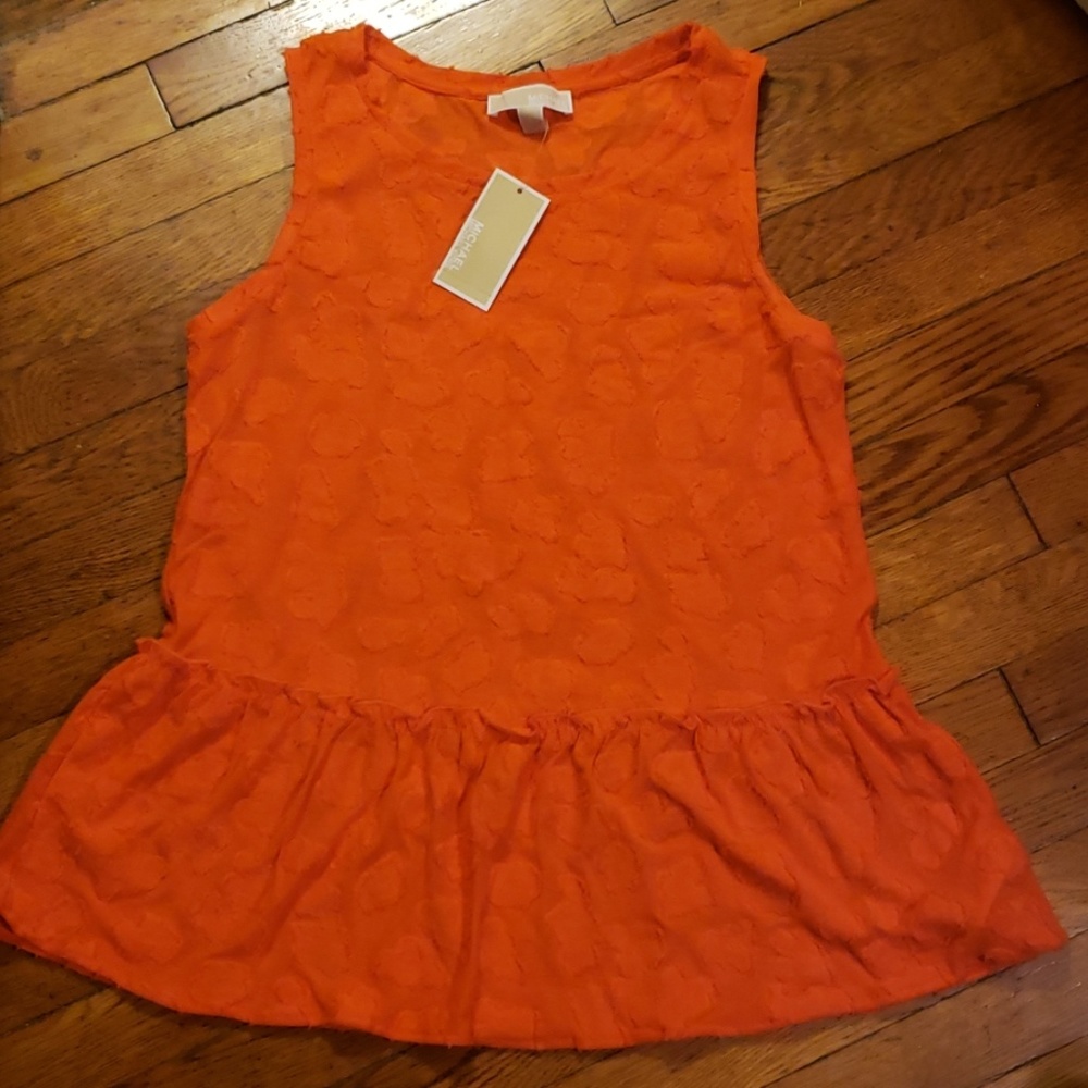 Orange Michael Kors peplum shirt